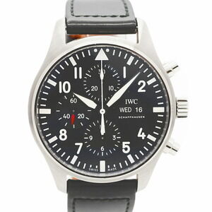 IWC Schaffhausen Pilot IW377709 Men's Black Dial Watch